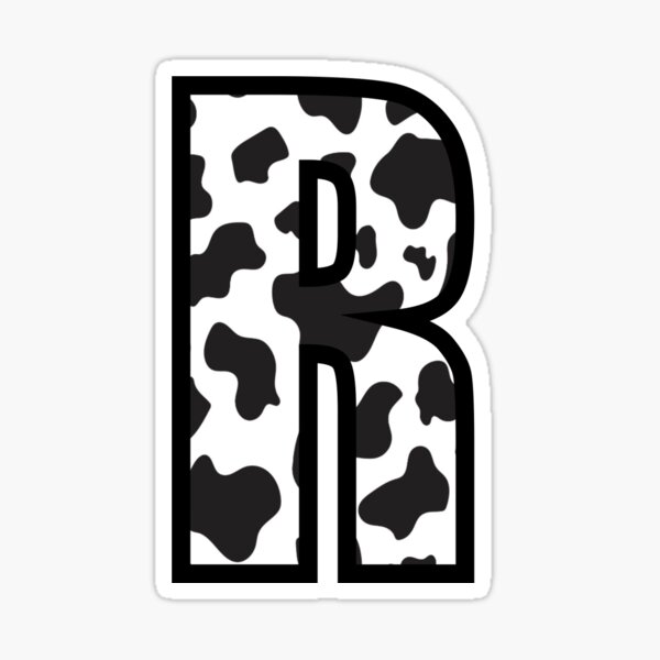 "Cow Print Letter R" Sticker for Sale by chloedecamargo Redbubble