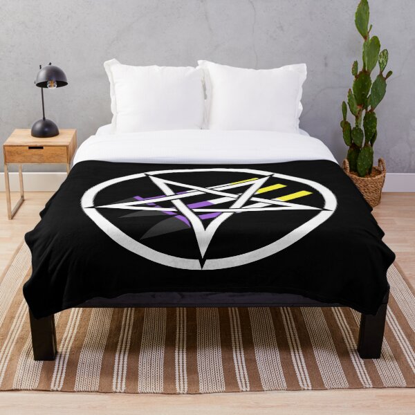 Item preview, Satanic Antifascism - Nonbinary Pride designed and sold by QueerSatanic.