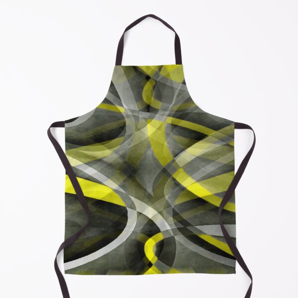 Item preview, Eighties Daffodil Yellow On Grey Abstract Curve Pattern designed and sold by taiche.