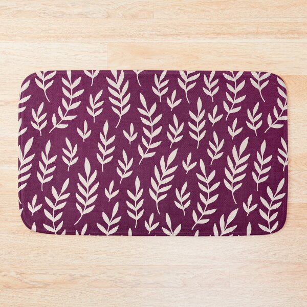 Item preview, purple and white floral leaves design  designed and sold by TheWhiteRhyno.