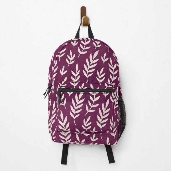 Item preview, purple and white floral leaves design  designed and sold by TheWhiteRhyno.