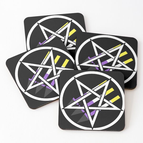 Item preview, Satanic Antifascism - Nonbinary Pride designed and sold by QueerSatanic.