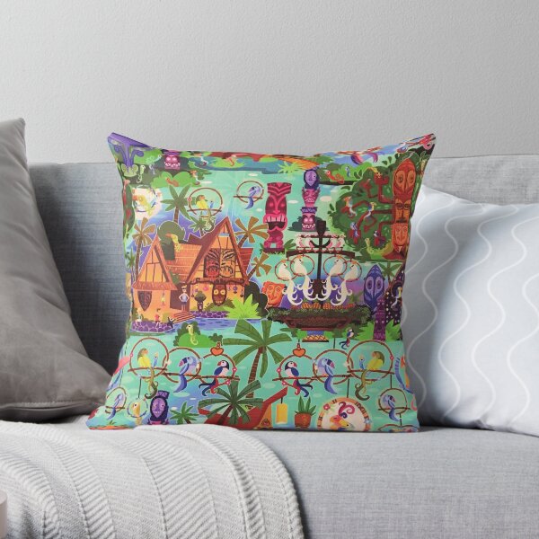 The ORIGINAL Enchanted Tiki Room Collage Throw Pillow