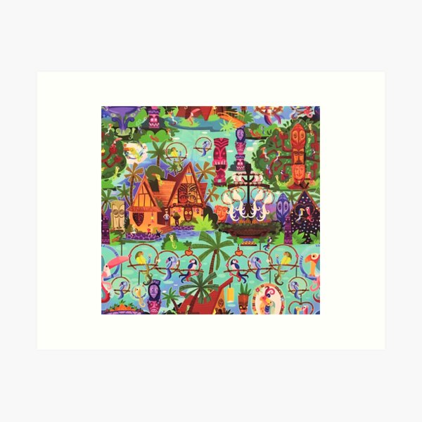 The ORIGINAL Enchanted Tiki Room Collage Art Print