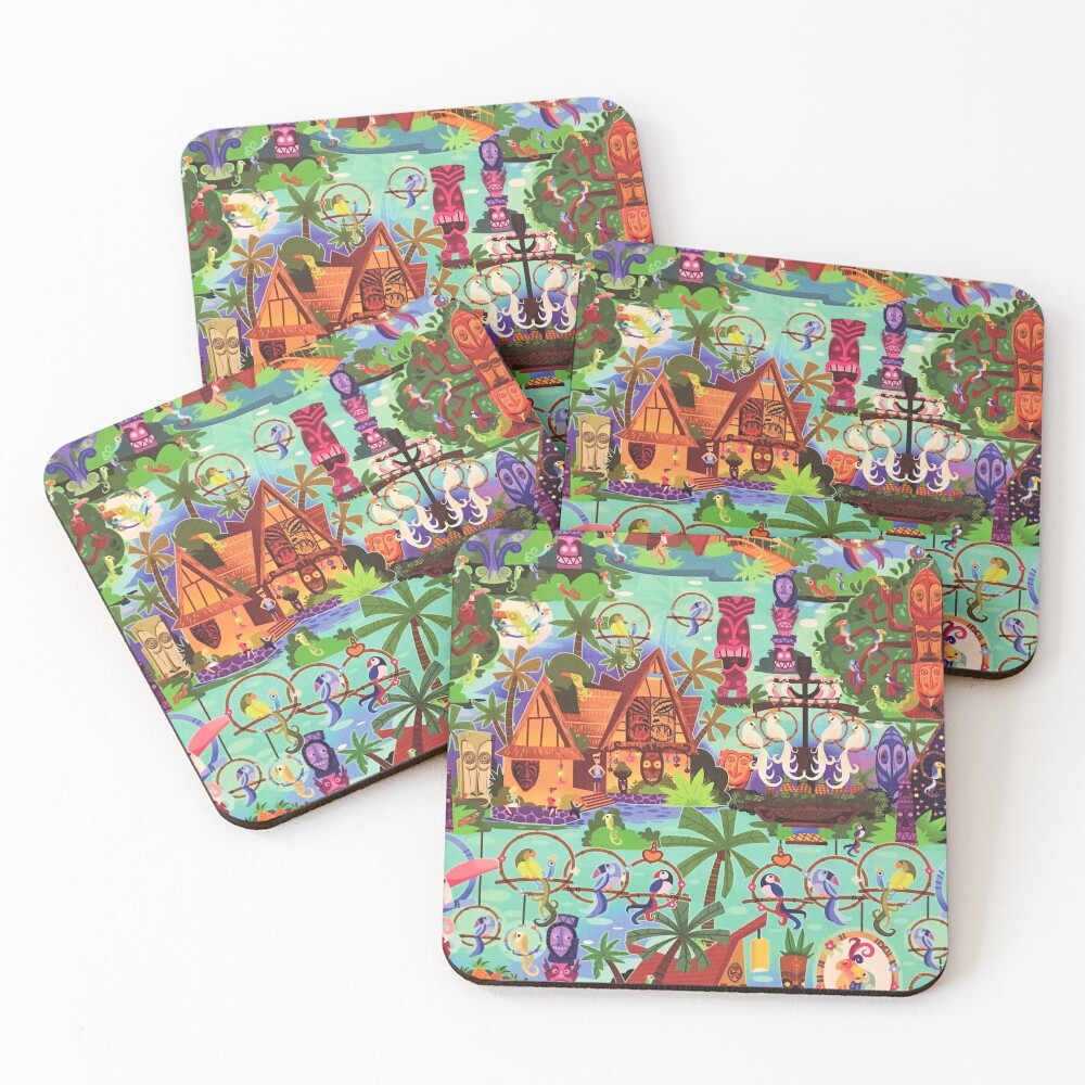 The ORIGINAL Enchanted Tiki Room Collage Coasters (Set of 4)