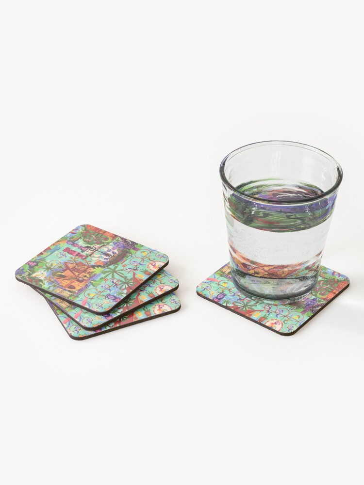 Alternate view of The ORIGINAL Enchanted Tiki Room Collage Coasters (Set of 4)