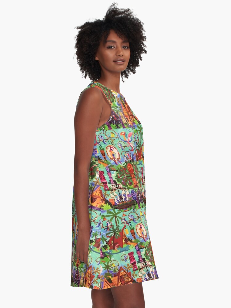 Alternate view of The ORIGINAL Enchanted Tiki Room Collage A-Line Dress
