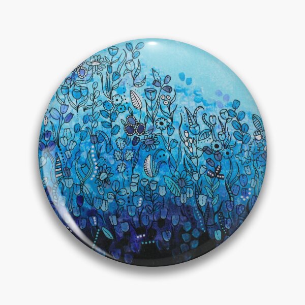 Item preview, Flowers On Blue Gradient  designed and sold by cate-rocket.