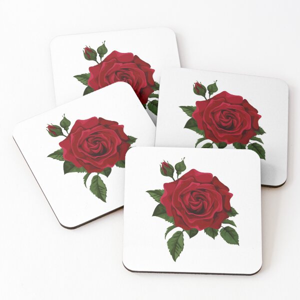 Item preview, Rose Flower Red Euclidean, Red Rose with Bud, red rose illustration designed and sold by Halalolo.