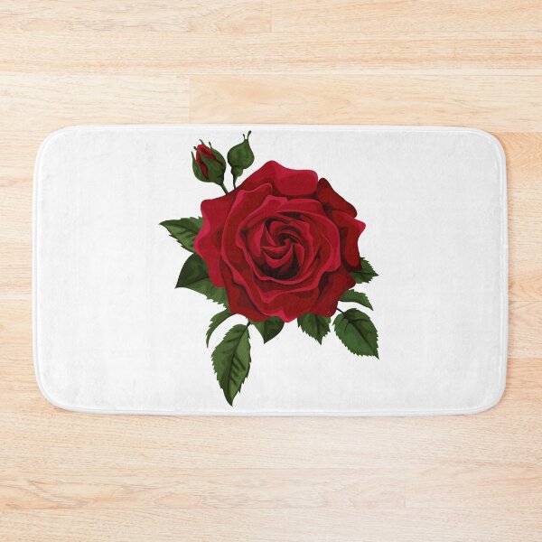 Item preview, Rose Flower Red Euclidean, Red Rose with Bud, red rose illustration designed and sold by Halalolo.