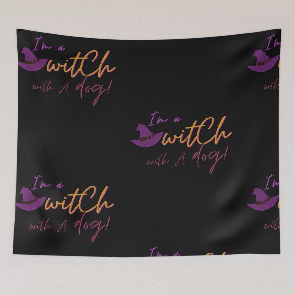 Item preview, witch with a dog Halloween shirt designed and sold by fitpress.
