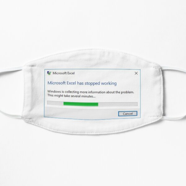 Excel ha dejado de funcionar Mascarilla plana