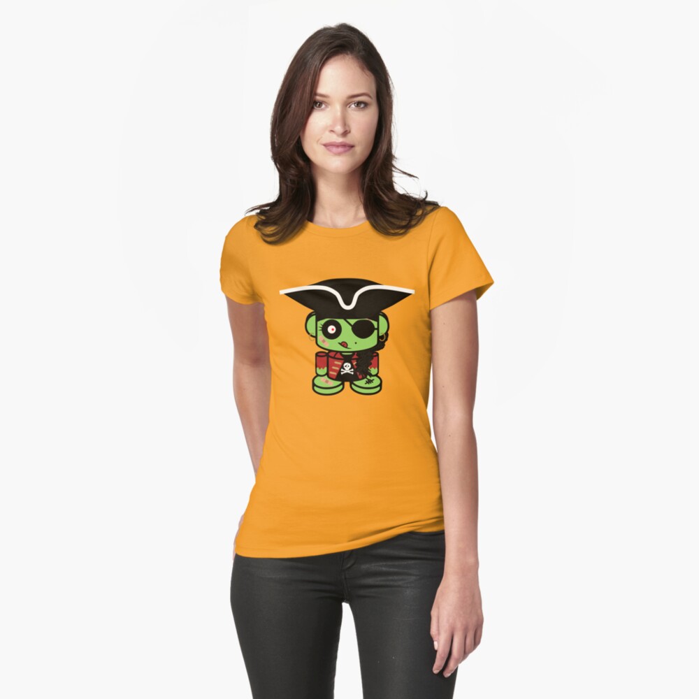 Pirate Zombio'bot 1.0 Fitted T-Shirt