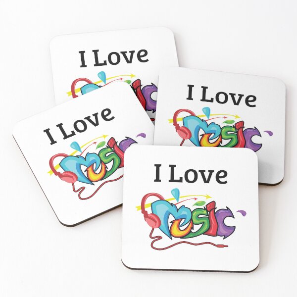Item preview, I Love Music, Colorful Music Quote With Headphones designed and sold by 4AllTimes.