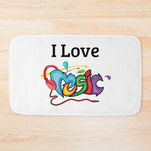 Item preview, I Love Music, Colorful Music Quote With Headphones designed and sold by 4AllTimes.