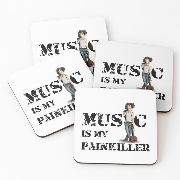 Item preview, Music Is My Painkiller, With Cartoon Musician designed and sold by 4AllTimes.