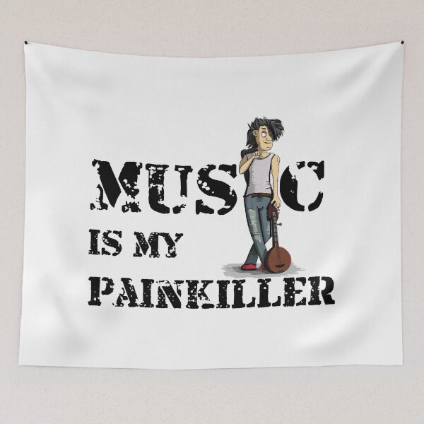 Item preview, Music Is My Painkiller, With Cartoon Musician designed and sold by 4AllTimes.