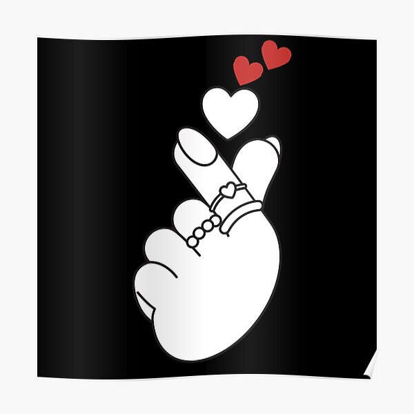 Korean Heart Fingers K Pop Heart Hand Sign Posters | Redbubble