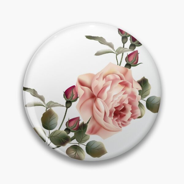 Item preview, pink rose illustration, Flower Garden roses, vintage flowers designed and sold by Halalolo.