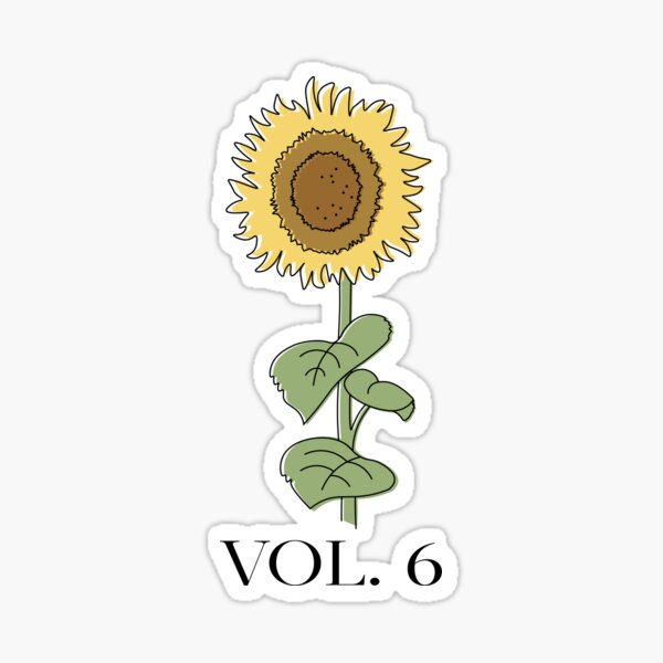 Sunflower Drawn Color Sticker