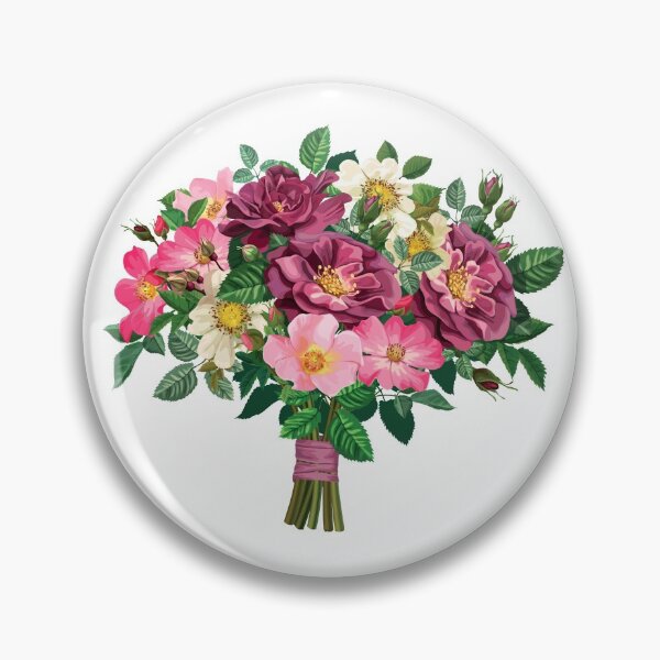 Item preview, Flower bouquet, Rose Bouquet, pink, red, and white anemone flower bouquet illustration designed and sold by Halalolo.