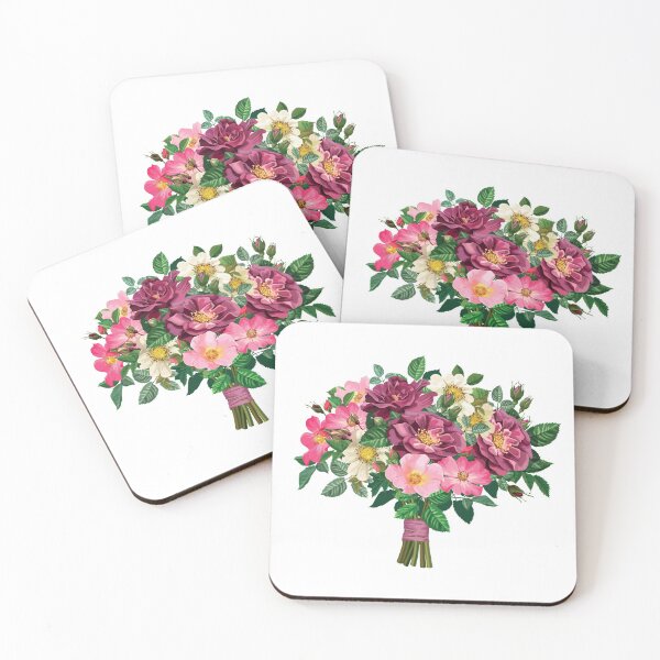 Item preview, Flower bouquet, Rose Bouquet, pink, red, and white anemone flower bouquet illustration designed and sold by Halalolo.