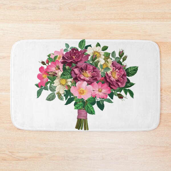 Item preview, Flower bouquet, Rose Bouquet, pink, red, and white anemone flower bouquet illustration designed and sold by Halalolo.