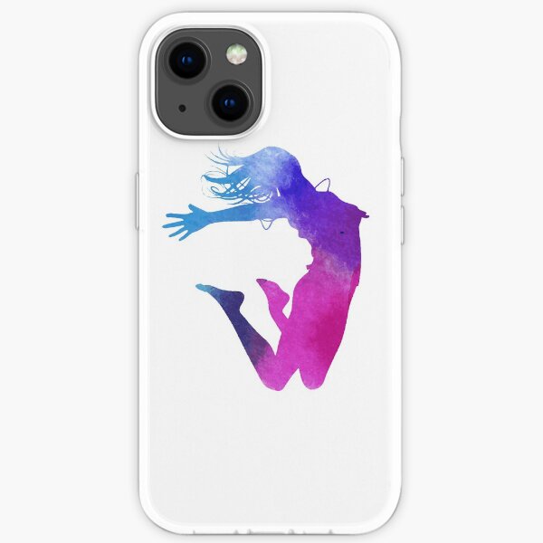 woman multicolored illustration, Dance Watercolor painting Illustration, Color ink silhouette jumping iPhone Soft Case