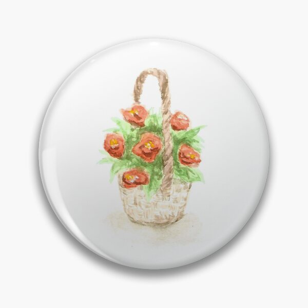Item preview, Red orange flowers in a basket designed and sold by HeatherPhn.