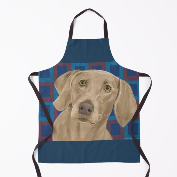 Item preview, Light Brown Weimaraner on Blue / Red Background designed and sold by ibadishi.