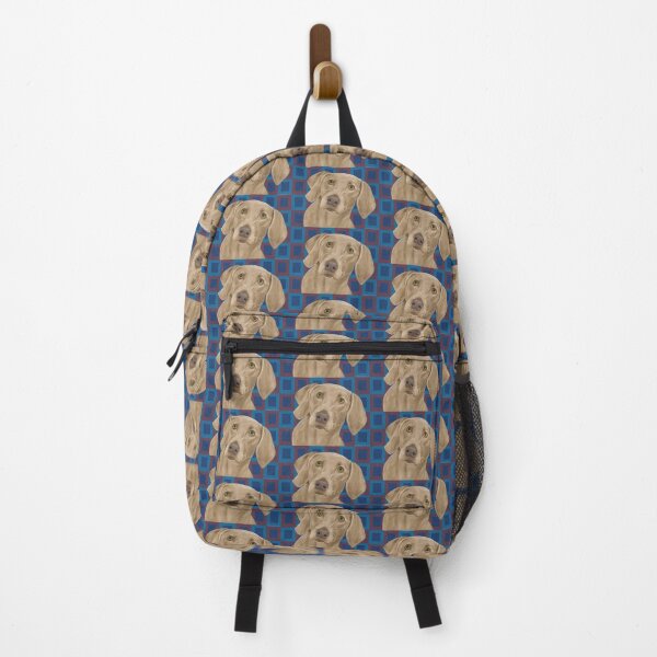 Item preview, Light Brown Weimaraner on Blue / Red Background designed and sold by ibadishi.
