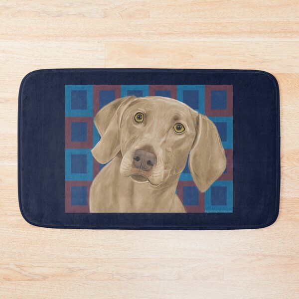 Item preview, Light Brown Weimaraner on Blue / Red Background designed and sold by ibadishi.