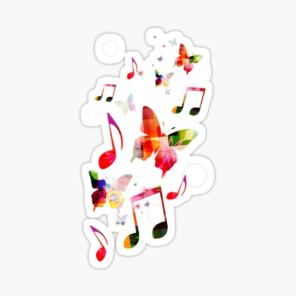 Item preview, butterflies and music notes, Musical note Background music Clef, Colorful butterfly notes designed and sold by Halalolo.
