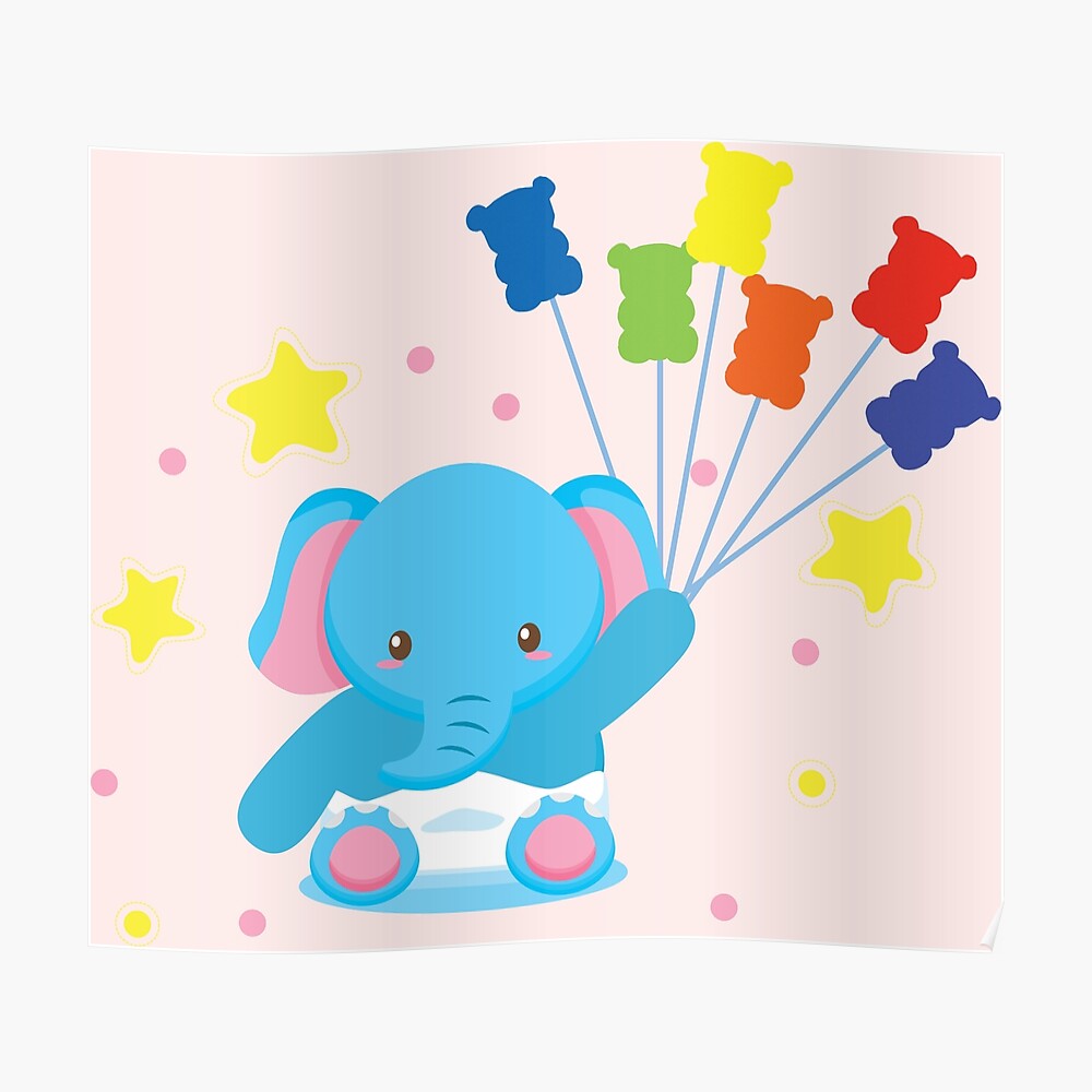 Sticker Couleurs Jello Bebe Elephant Avec Bonbons Ours Colores Cadeau Cocomelon Par Faffa Redbubble