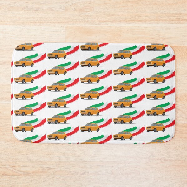 Item preview, Classic Fiat 127 Illustration with Retro Orange Color and The Italian Flag designed and sold by ibadishi.