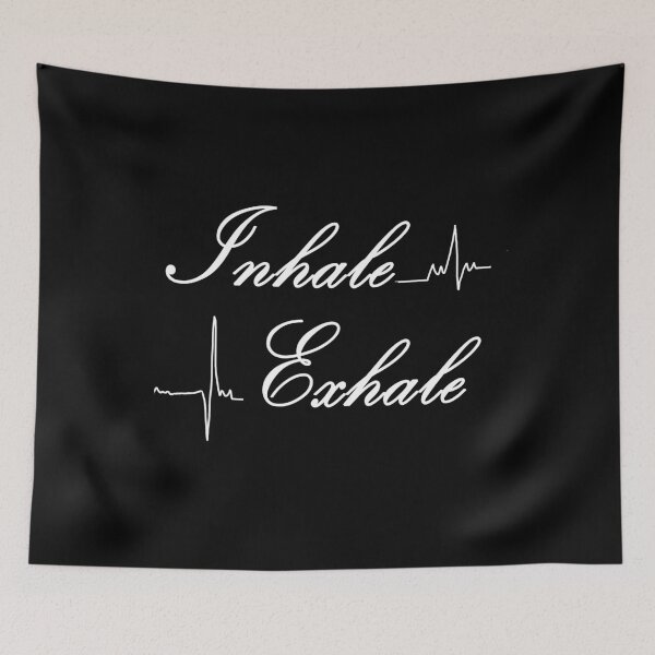 Item preview, Inhale - Exhale - White Script Font - ECG Design  designed and sold by kidlimits.