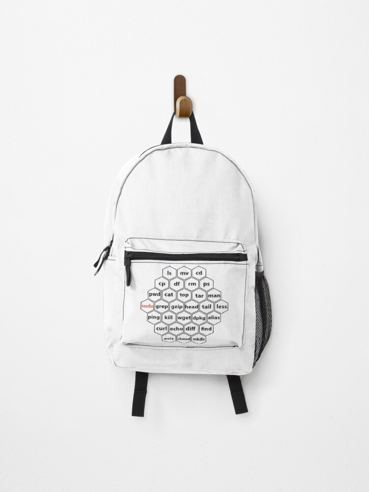 Thumbnail 1 of 3, Backpack, Hacker Linux Basic cli Commands  designed and sold by clubtee.