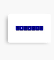 Bicycle Scrabble (Blue) Canvas Print