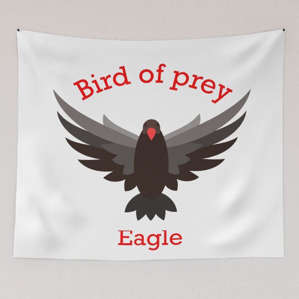 Item preview, Bird of prey eagle with red beak and flying wings designed and sold by abhishekarts.