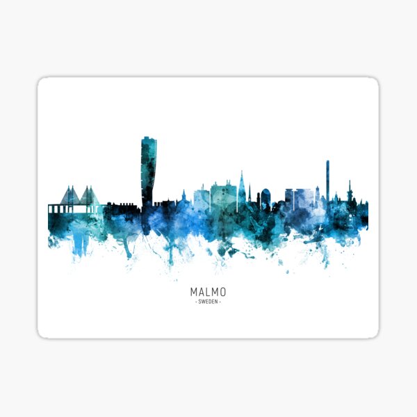 Item preview, Malmo Sweden Skyline designed and sold by ArtPrints.