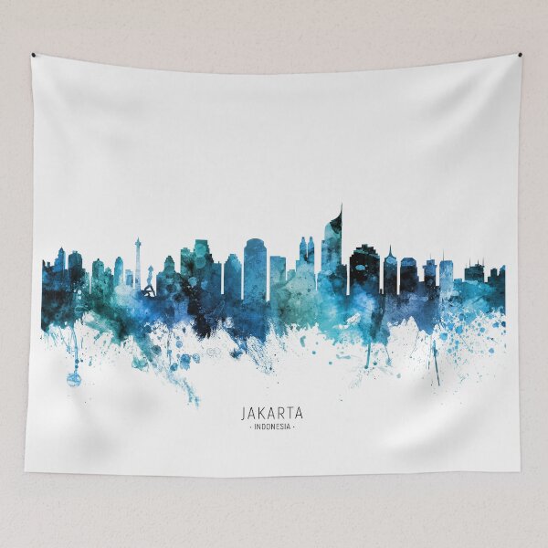 Item preview, Jakarta Skyline Indonesia designed and sold by ArtPrints.