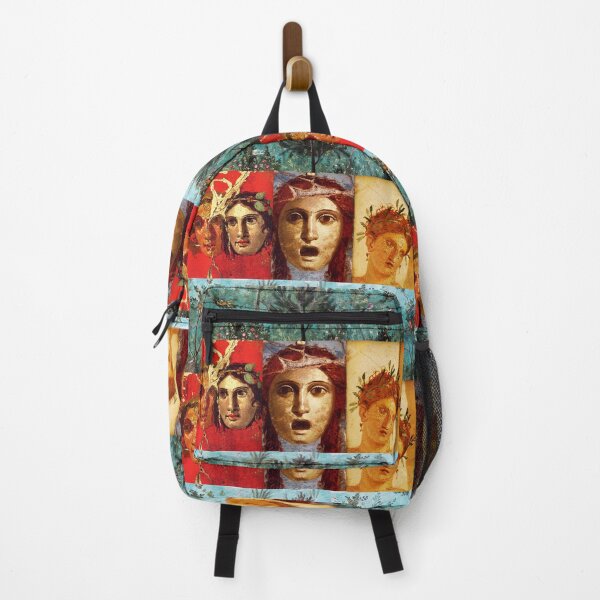 Item preview, ANTIQUE ROMAN PAINTINGS ,GREEK THEATER MASKS WITH FLOWER GARDEN designed and sold by BulganLumini.