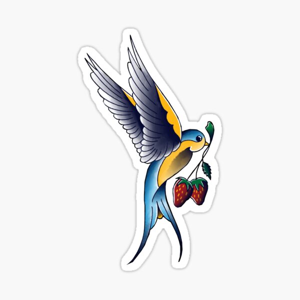 Blue Bird Tattoo Stickers Redbubble