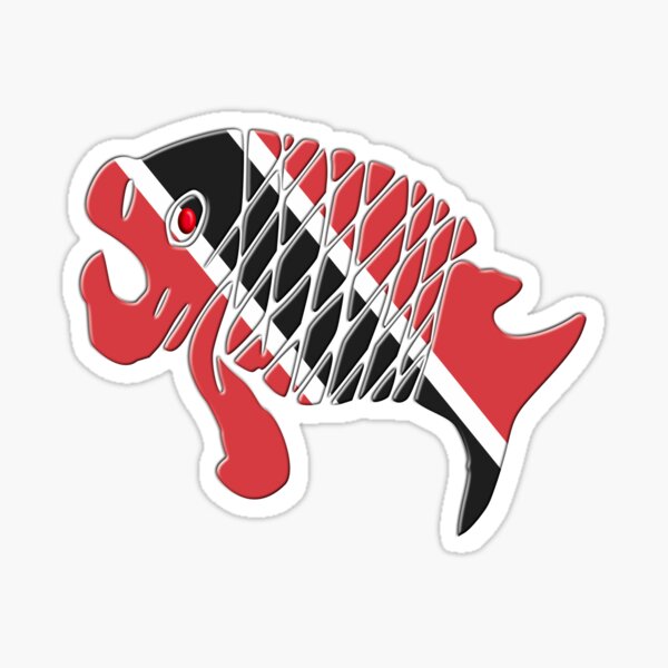 TRINIDAD & TOBAGO FLAG AND FISH Sticker