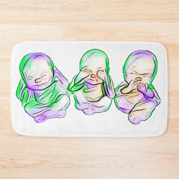 Item preview, Buddha JR Hear No Evil See No Evil Speak No Evil  designed and sold by ThePinkMushroom.