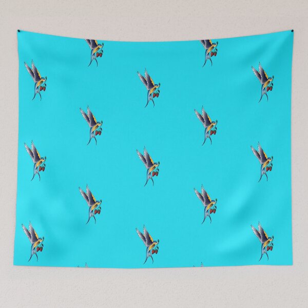Item preview, Blue Swallow and strawberries tattoo design designed and sold by LPdesigns2020.