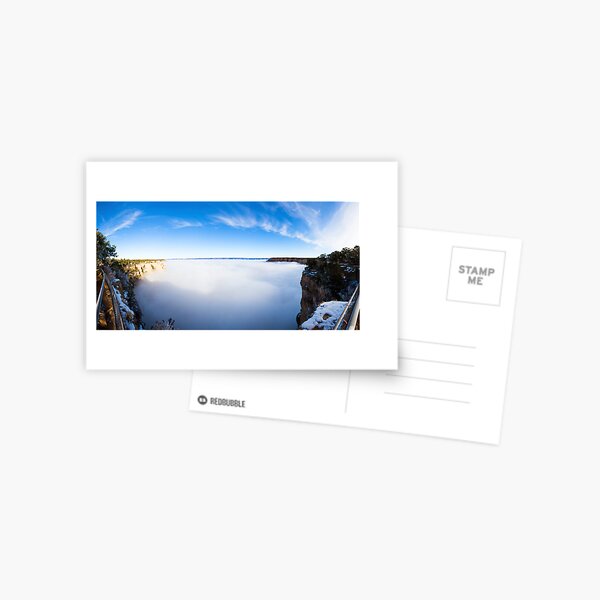 Rare Grand Canyon covered with fog, panoramic Postcard