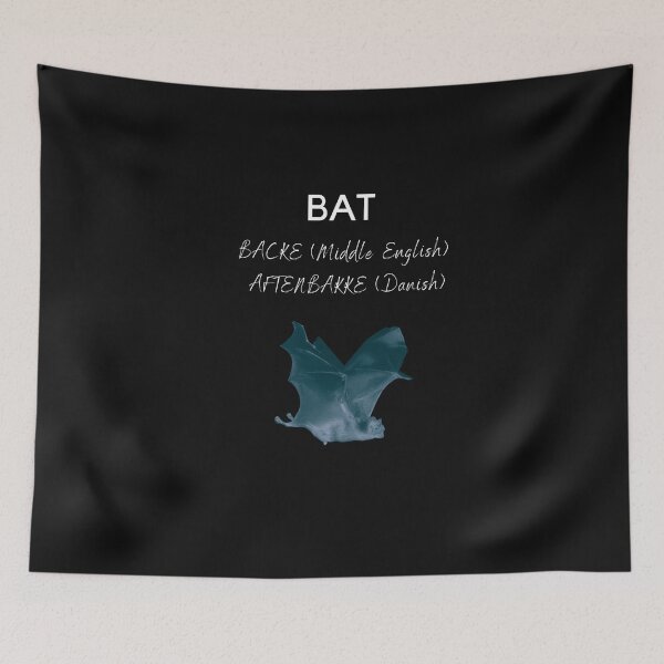 Item preview, Bat Etymology Danish and Middle English designed and sold by DesignsofNote.