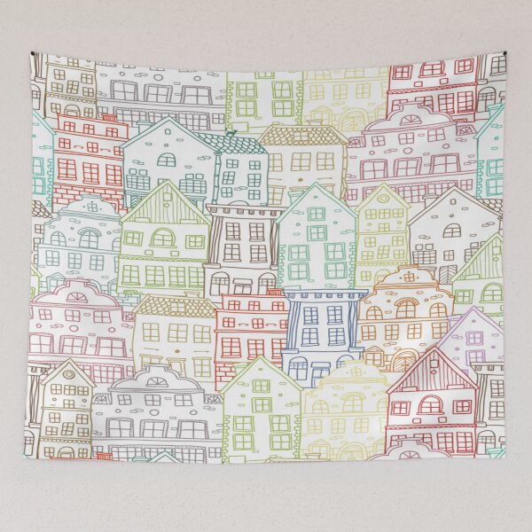 Item preview, houses colorful drawing   designed and sold by Carla Nay.
