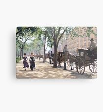 Cab Stand at Madison Square Garden, 1900 Metal Print